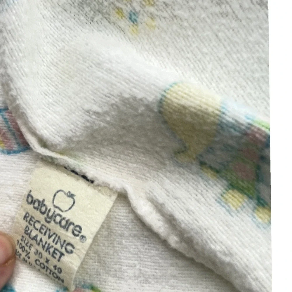 Baby Care Receiving Blanket Set 2 Pack Vintage Teddy Bear Elephant 30x40 Cotton